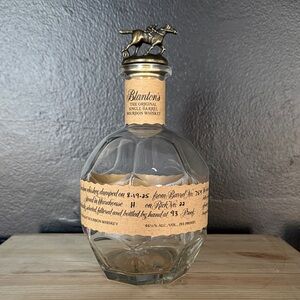 Blanton's Single Barrel Bourbon EMPTY BOTTLE With Stopper “T” w/ Velvet Bag